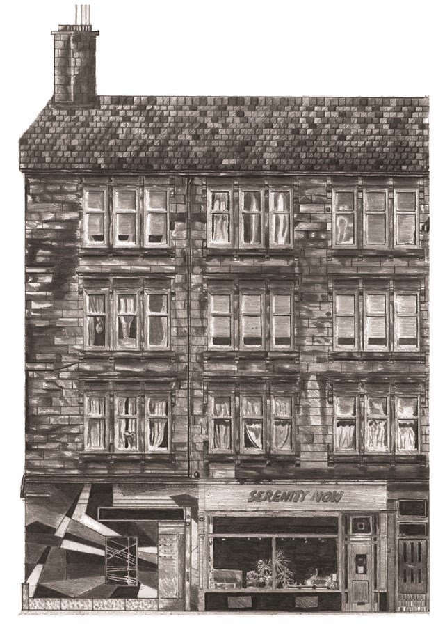 "To Engage" 1:50 Tenement Block Pencil Drawing 