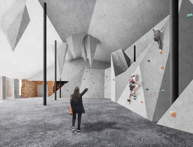 INTERIOR VIEW, CLIMBING AREA- PERFORMANCE SPACE