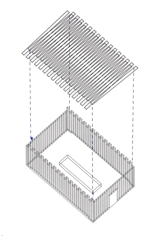 Axonometric drawing of Kelvingrove Pavilion