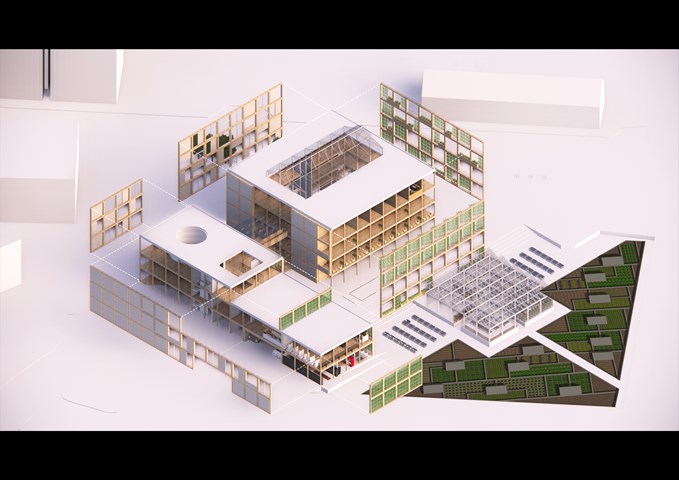 Exploded Axonometric View of the Facade