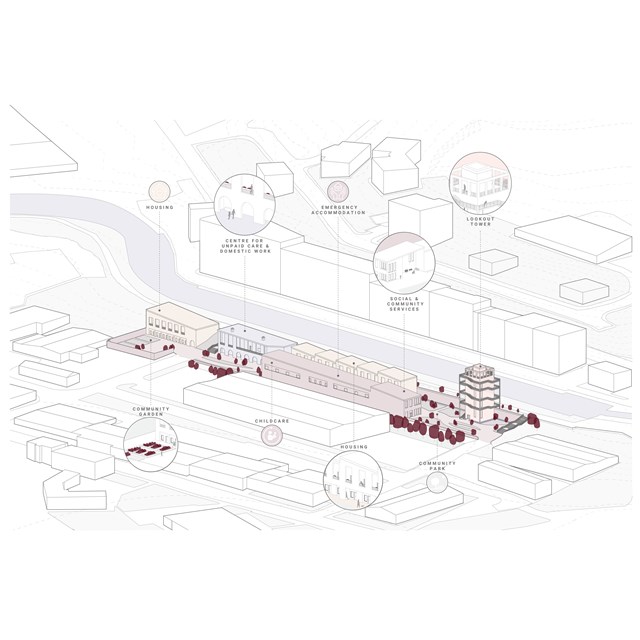 Centre for Sisterhood Axonometric